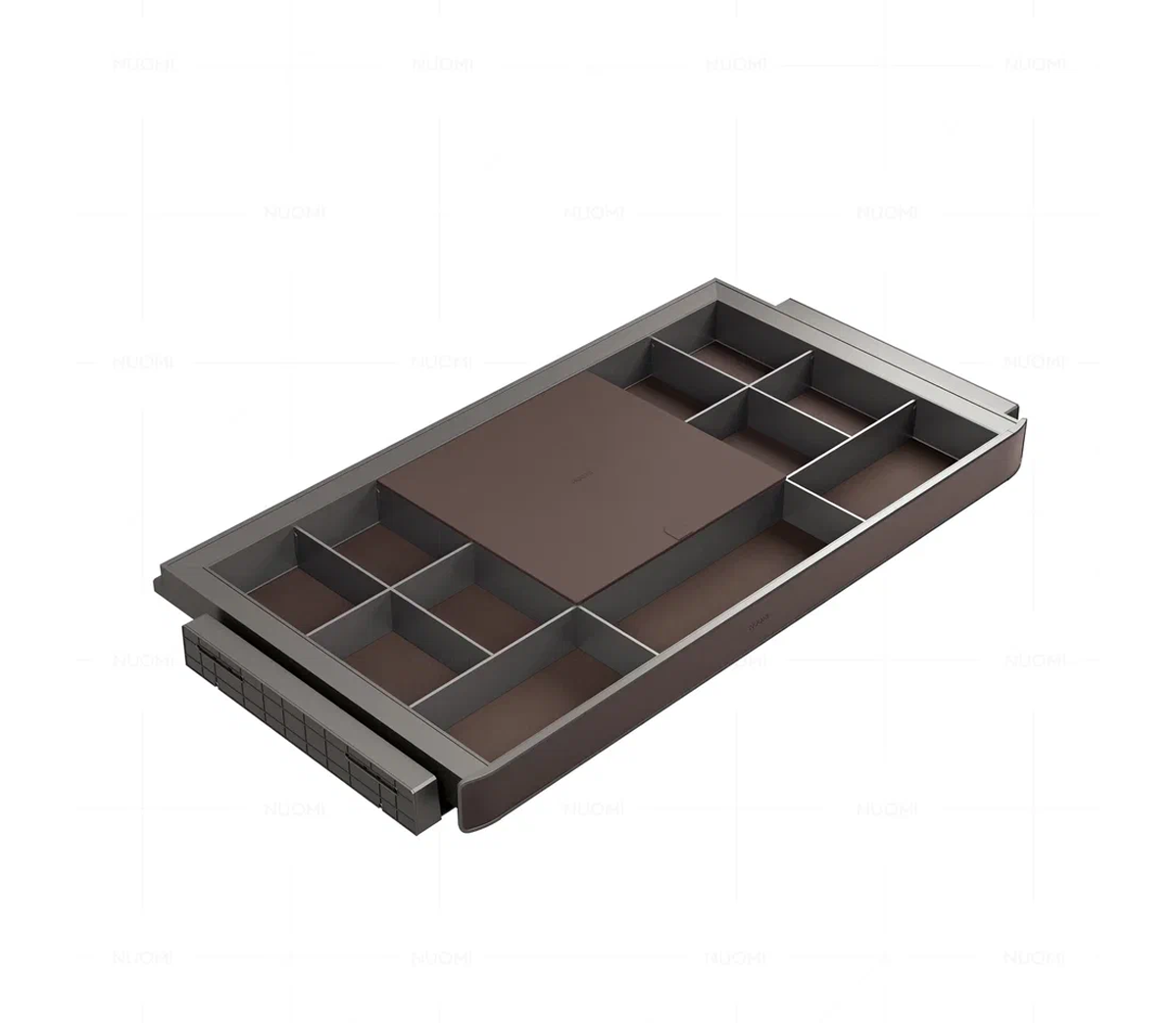 картинка 6180390 Полка для аксессуаров и белья с доводчиком NUOMI, серии ERA, Цвет Темно-Коричневый, 864*470*72mm 