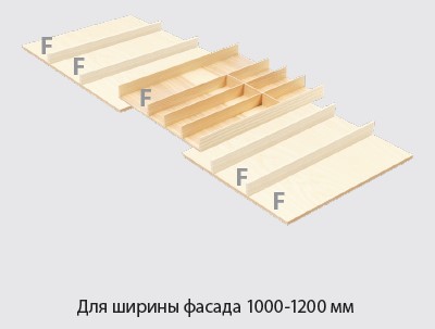 картинка Лоток ФайнЛайн Линик 1000-1200 мм, глубина 500 мм, 1 шт, цвет ЯСЕНЬ светлый (0092040378) 