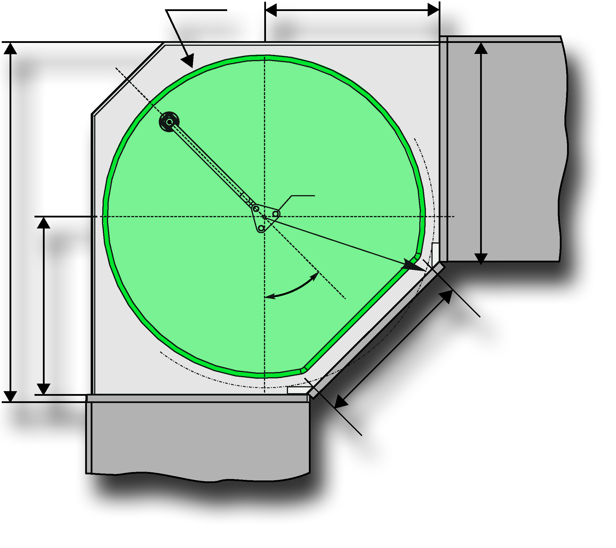 картинка Комплект, Твистер 270 мм, H 812-922, Арена КЛАССИК, 3 полки + рама + крепеж, цвет ХРОМ, цвет дна Серый, антислип (2296930005) 