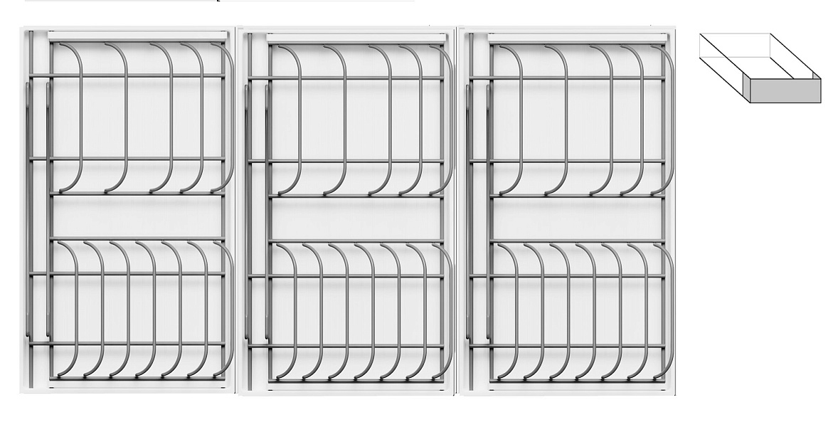 картинка Сушка выдвижная И111, Дайнинг Агент 900 мм; рама; передний бортик; направляющие; 3 модуля для посуды большие, цвет ТИТАН, цвет дна Белый, (2395679706) 